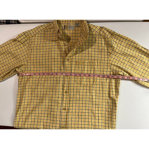 Preteur Le Collezioni Yellow Plaid 100% Cotton Shirt Made in Sultanate of Oman M - Picture 4 of 9